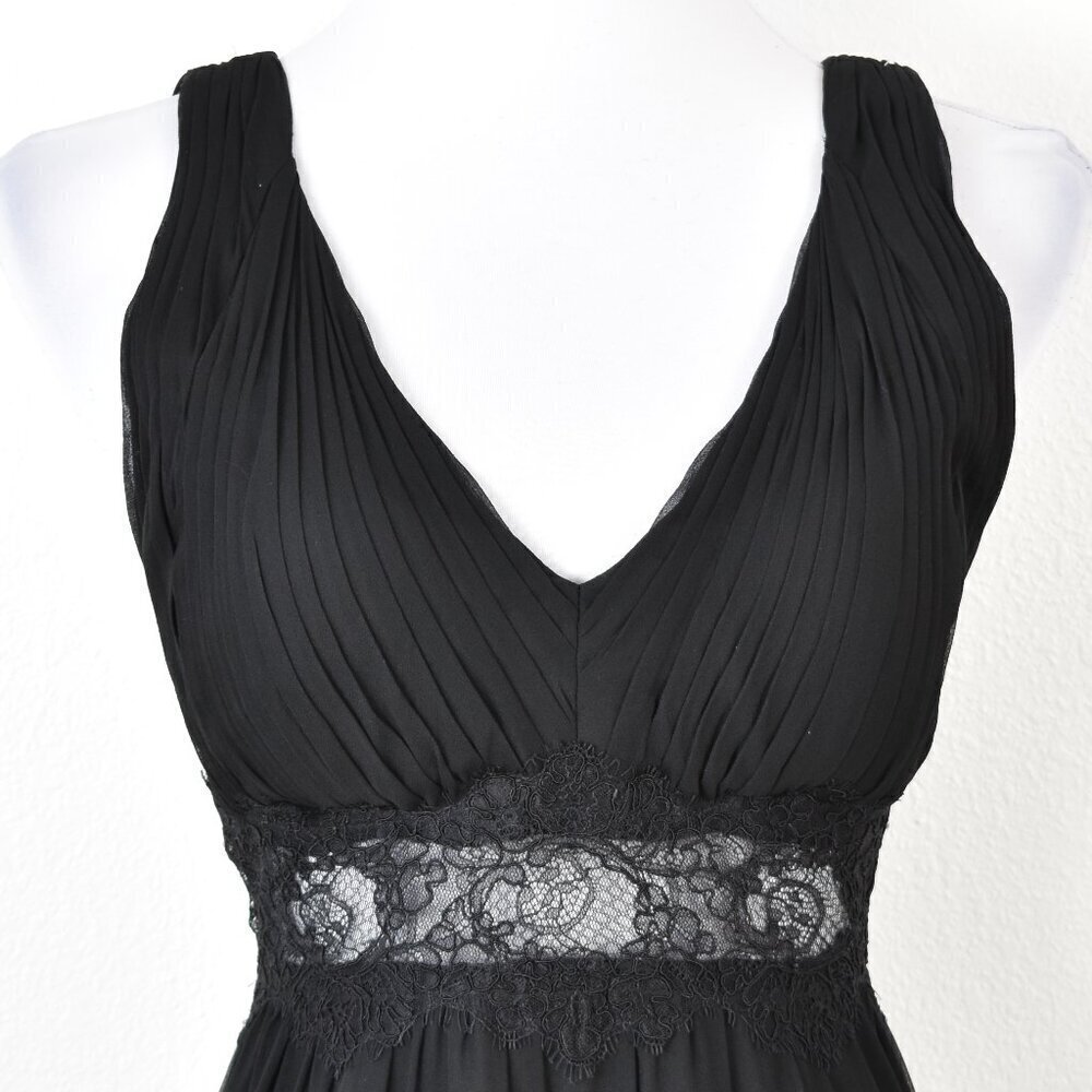 Aidan Mattox Silk Chiffon Lace Waist Formal Gown - 10 - Picture 2 of 10